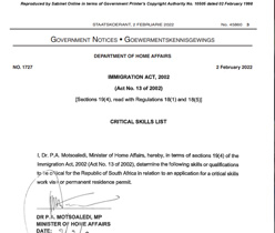 Critical Skills List 2022  